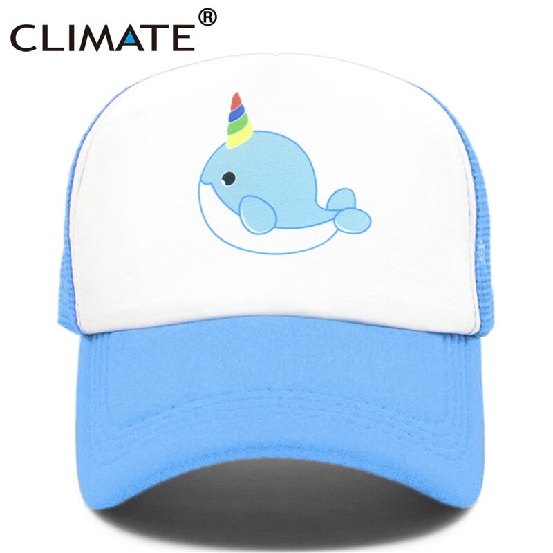 CLIMATE Unicorn Narwhal Trucker Cap Hat Narwhal Funny Cute Whale Caps Summer Cool Hip Hop Mesh Caps Hat for Men Women Youth Girl