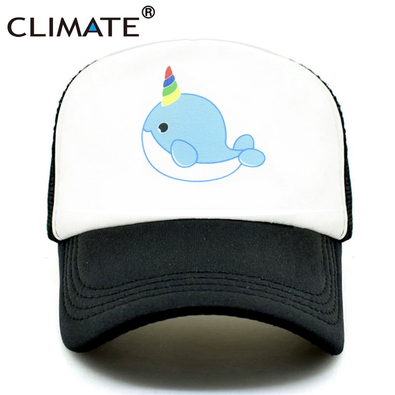 CLIMATE Unicorn Narwhal Trucker Cap Hat Narwhal Funny Cute Whale Caps Summer Cool Hip Hop Mesh Caps Hat for Men Women Youth Girl