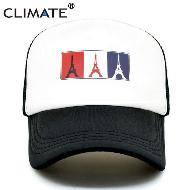 CLIMATE France Eiffel Paris Trucker Cap Eiffel Tower French National Day Caps Hat Men Trucker Hip Hop Mesh Cap Hat for Men Women