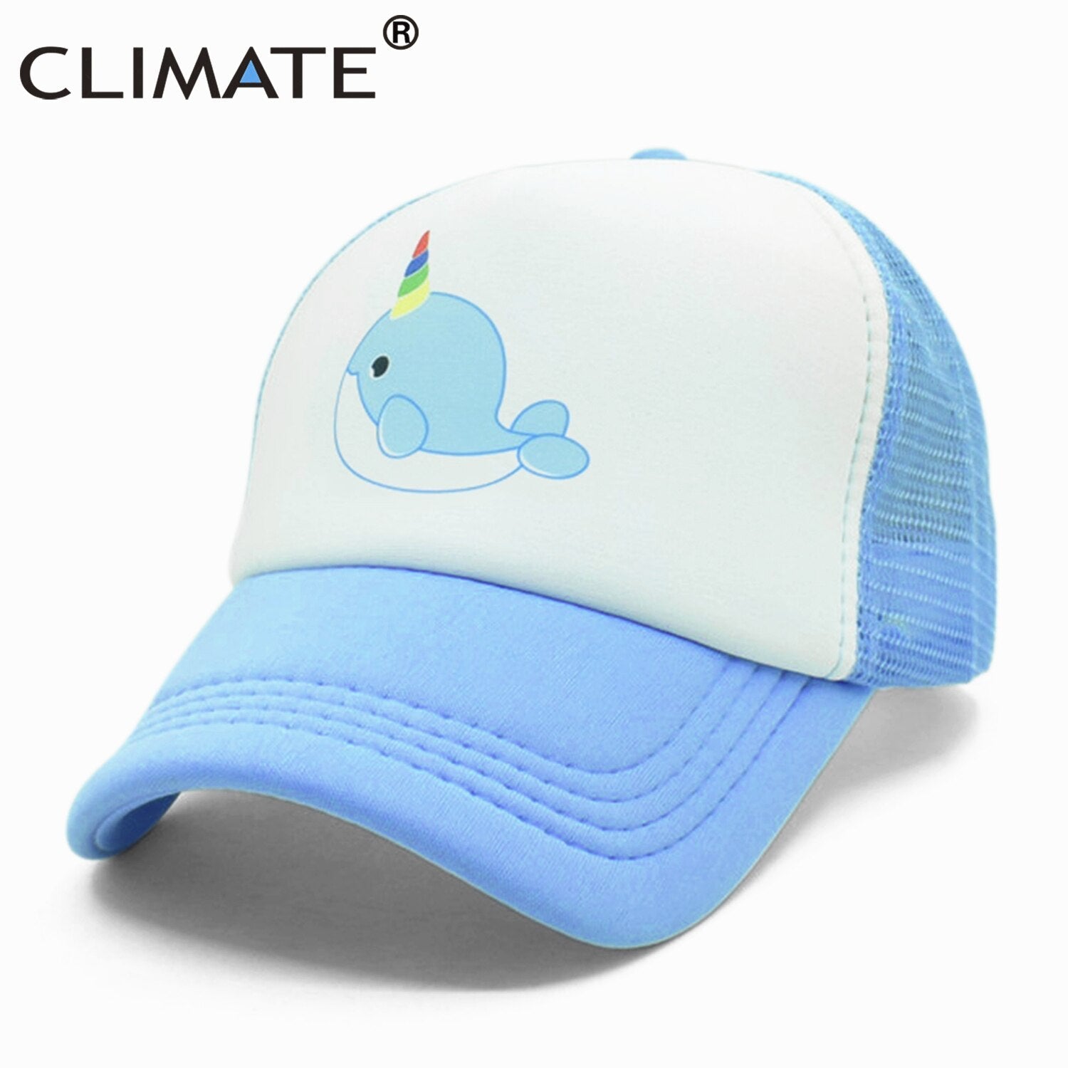 CLIMATE Unicorn Narwhal Trucker Cap Hat Narwhal Funny Cute Whale Caps Summer Cool Hip Hop Mesh Caps Hat for Men Women Youth Girl