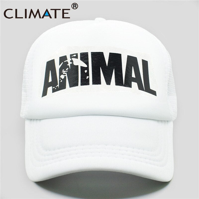 CLIMATE Fitness Fans Cap Cool GYM Trucker Cap Men Cap Fitness Fans Print Mesh Hat Body Building Muscle Sports Caps Hat for Men