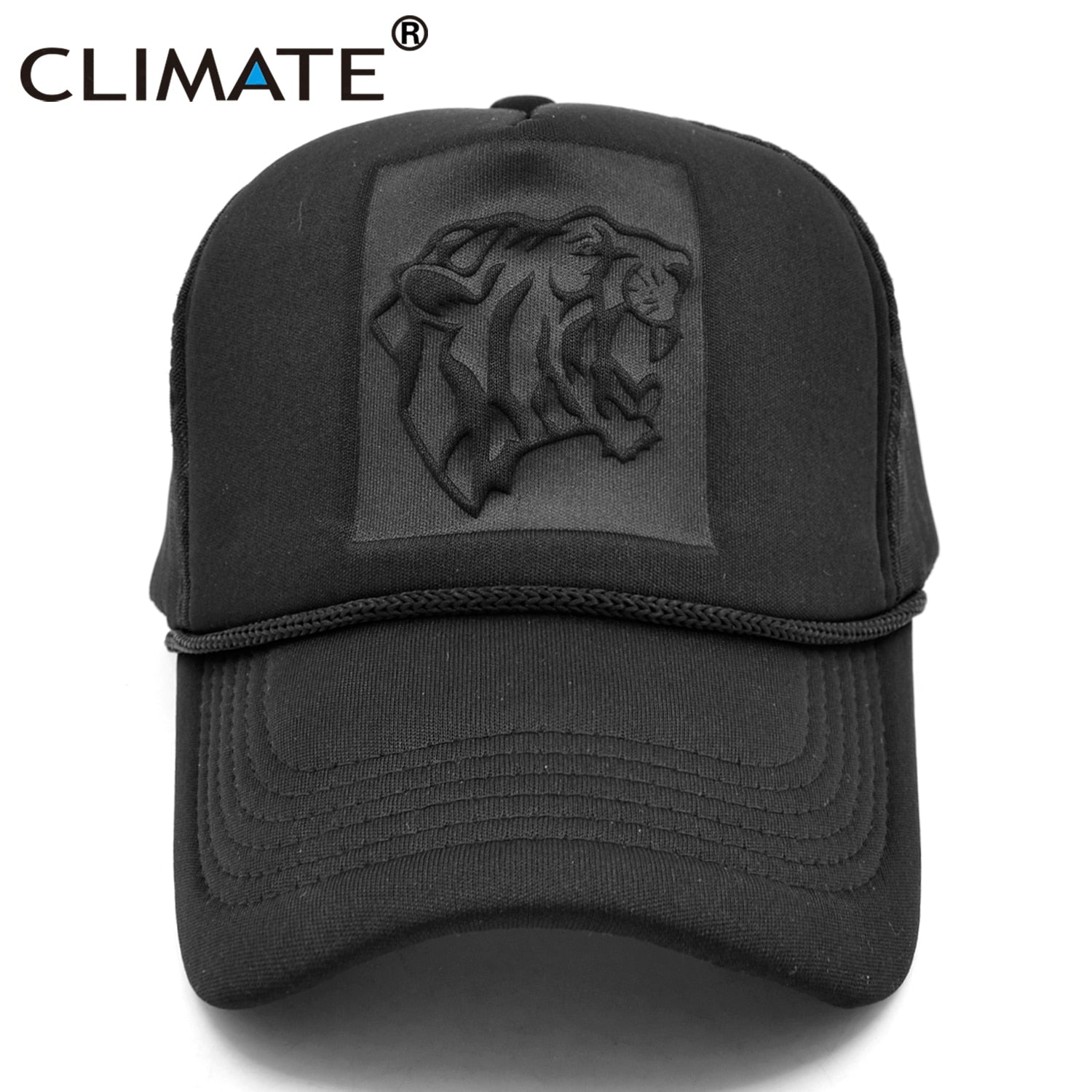 CLIMATE Cool Tiger Cap Tiger Wild Leopard Black Trucker Cap Men New Hip Hop Street Hat Baseball Cap Summer Mesh Cap for Youth