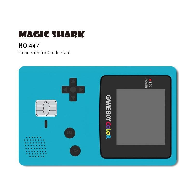 Magic Shark Game Card Anime Stylish Funny Matte 3M PVC Sticker Film Skin for Credit Card Large Small Chip