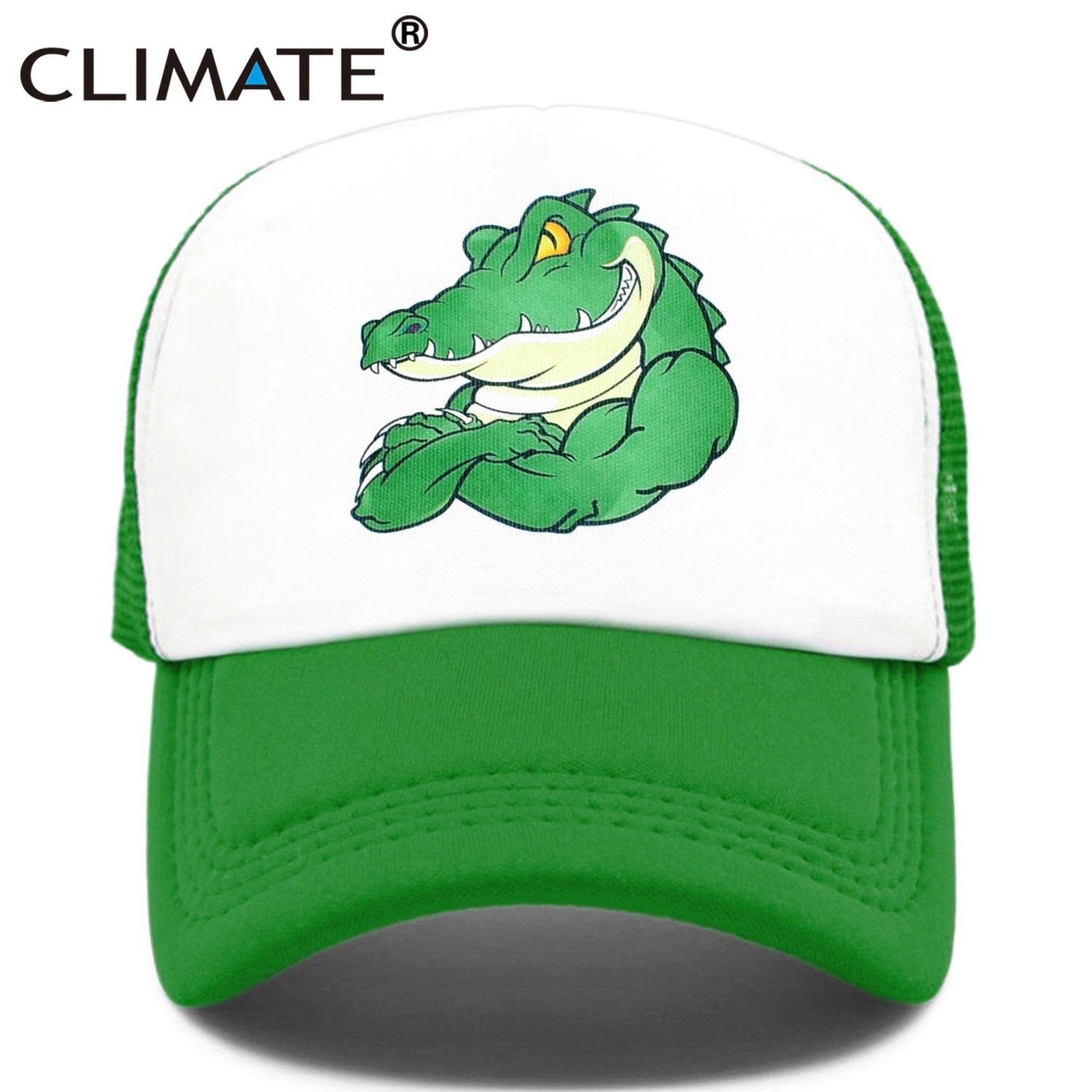 CLIMATE Fitness Robust Muscle Crocodile Cap Cool Men GYM Fitness Animal Cap Sport GYM  Fans Mesh Trucker Cap Body Building Cap