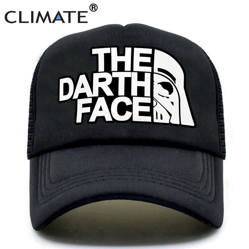 CLIMATE Darth Trucker Cap Star Cap Men Funny Face Hat Baseball Cap Cool Summer Mesh Net Cap Hat for Men