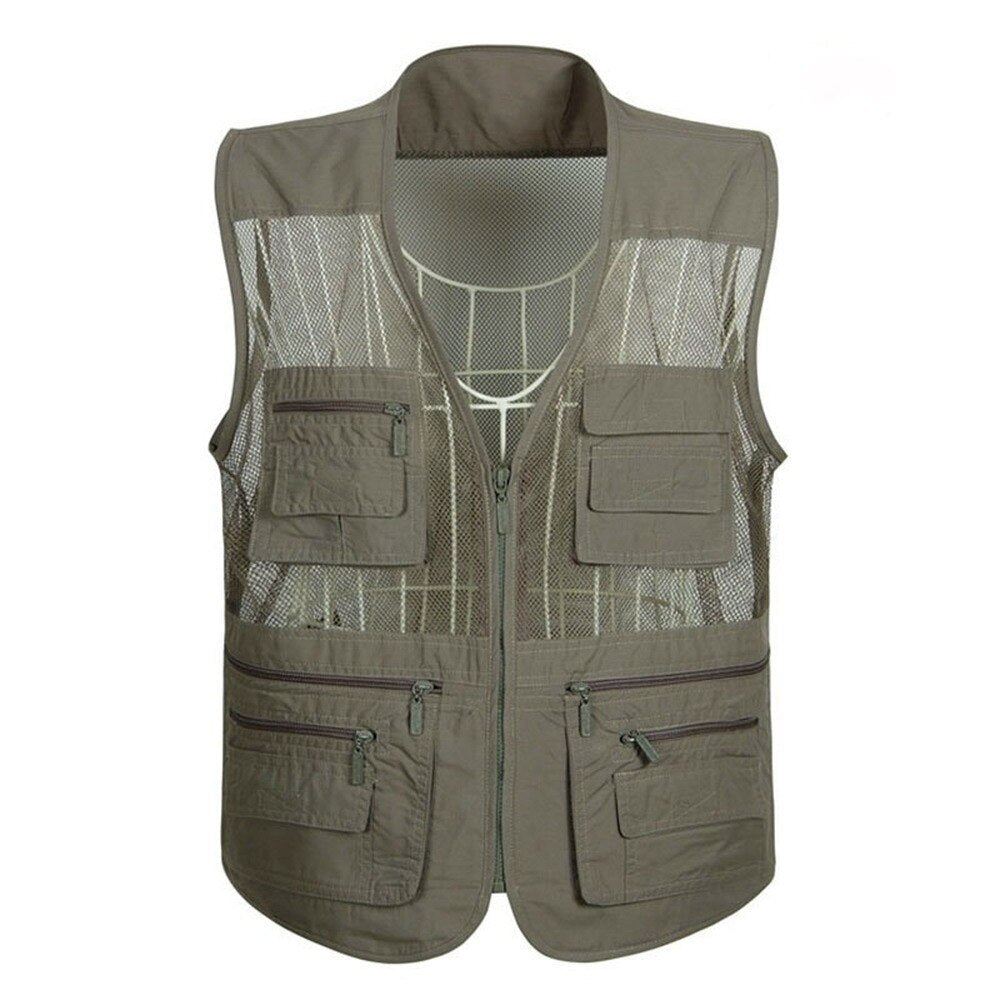 Quick-Drying Mesh Tactical Vest Ultralight Fishing Camping Men Waistcoats Breathable photography travel Vest with Multi Pockets