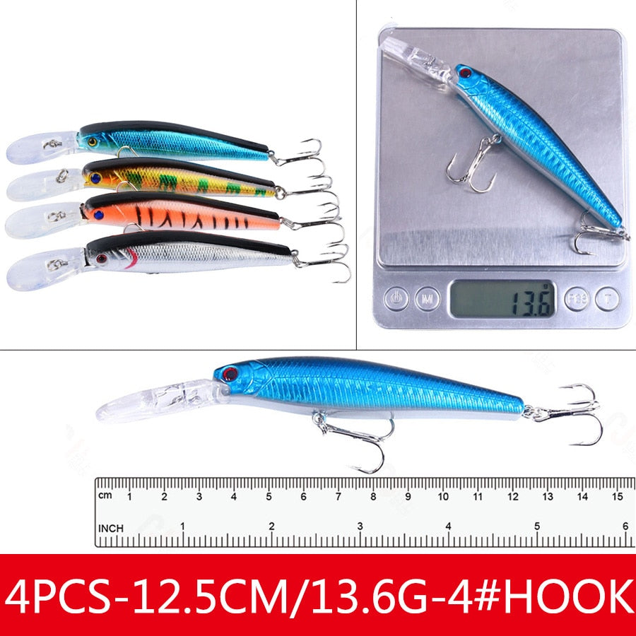 Minnow Crankbaits Tackle Fishing Lure Kit Baubles Hard Bait Artificial Spoonbait Set Of Wobblers For Pike Trolling Carp Mixed