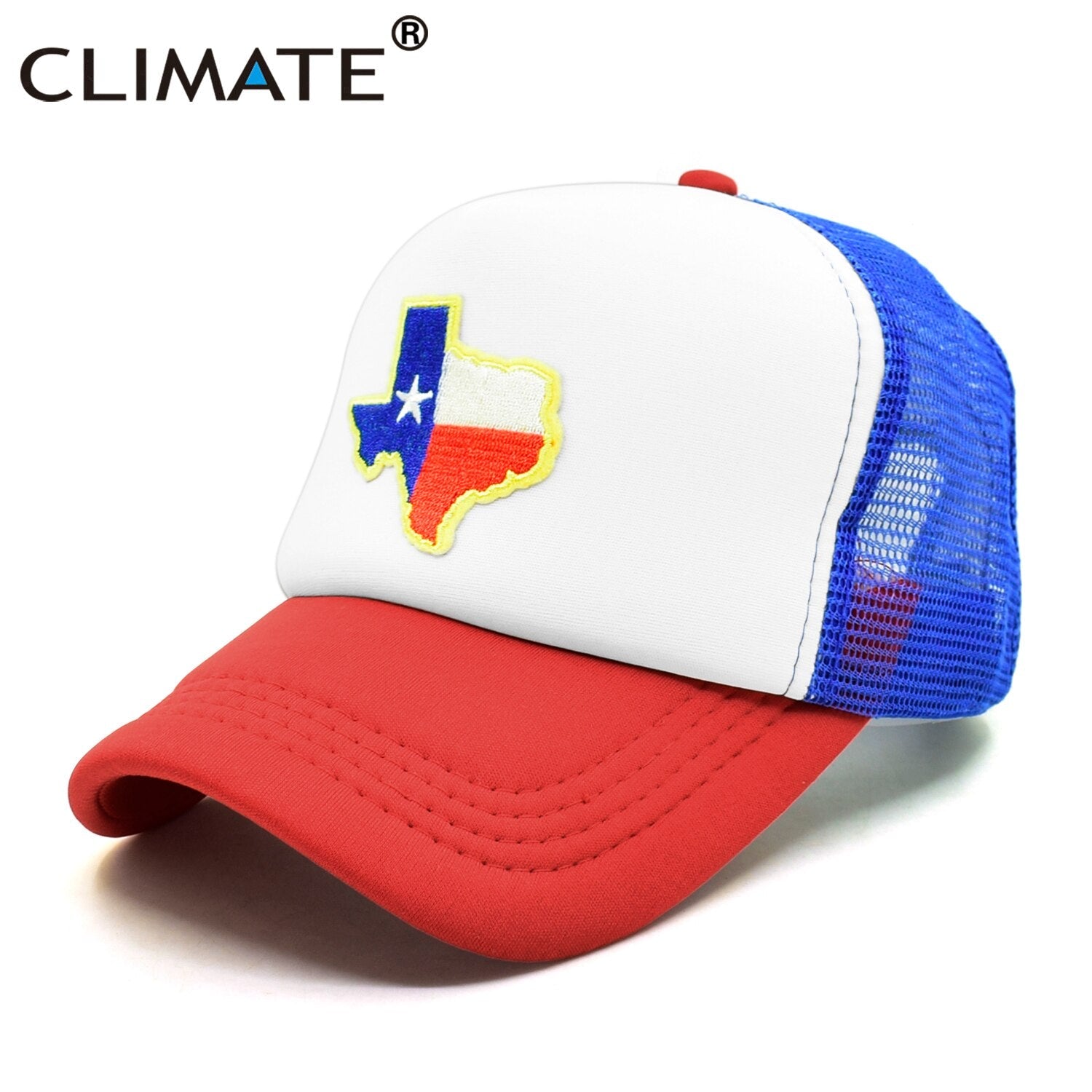 CLIMATE Texas Trucker Cap State of Texas Cap Flag of Texas Map Mesh Cool Hat Cap Cool Mesh Cap Adult