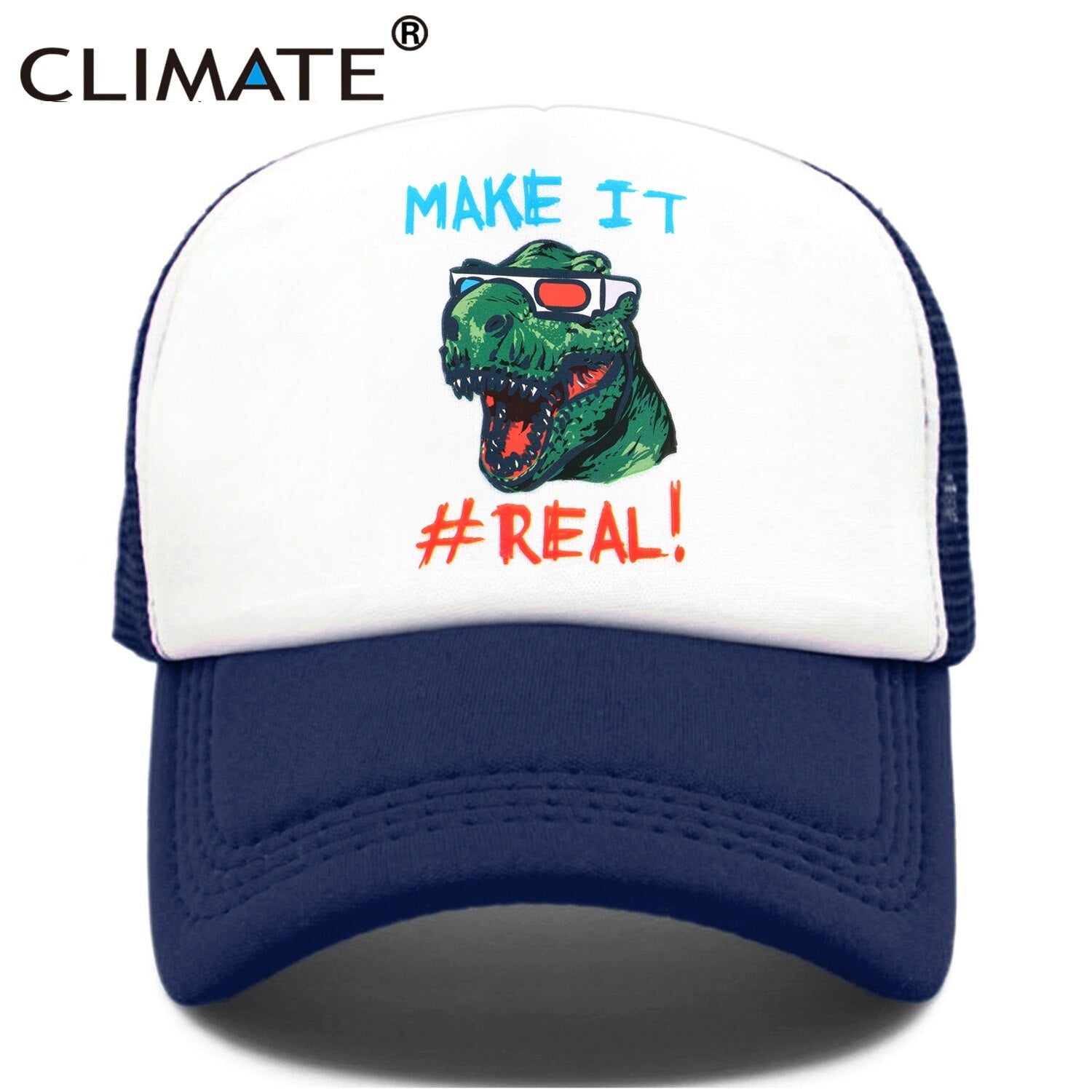 CLIMATE Funny  Jurassic Dinosaur Trucker Cap Men Funny Cool Trucker Cap Make it