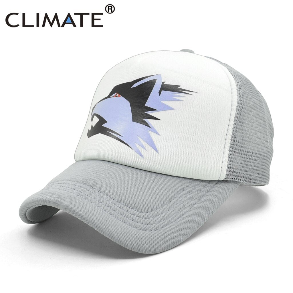 CLIMATE Wolf Trucker Cap Grey Wolves Hat Cap Men Cool Werewolf Lone Wolf Baseball Cap Hip Hop Mesh Trucker Cap Hat