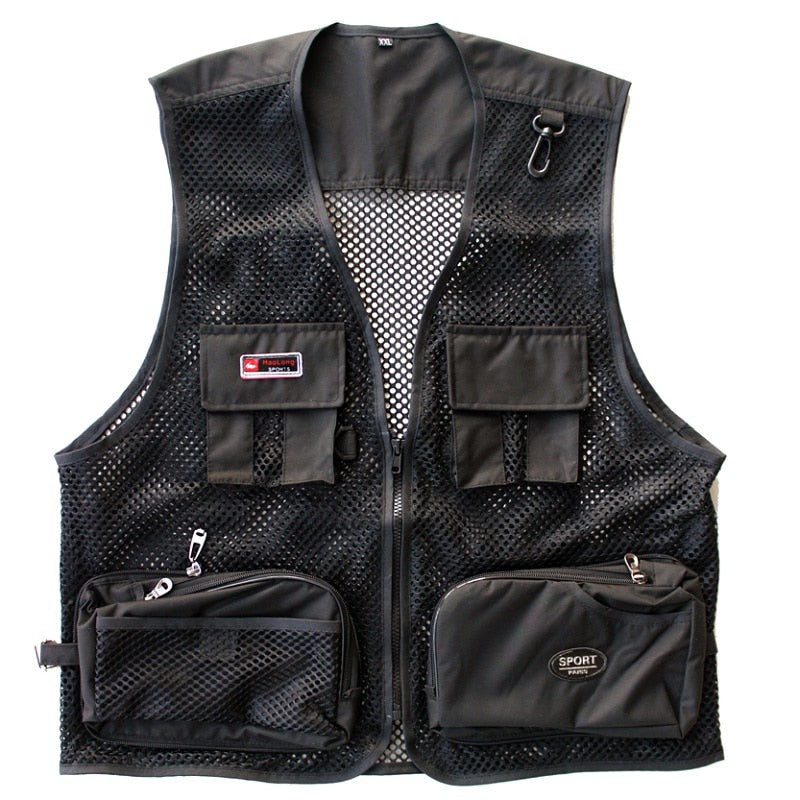 Men Summer Vest Outdoor Multi-pockets Photography Men Fishing Vest Mesh Male Vest Men Fishing Waistcoat Photography Clothing