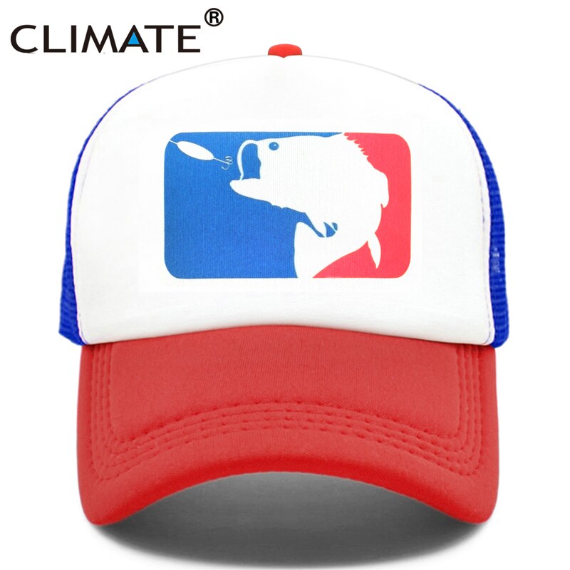 CLIMATE Pike Fish Hunt Trucker Cap Pike Fishing Camouflage Caps for Man Fisher Fishing Baseball Cap Summer Cool Mesh Caps Men