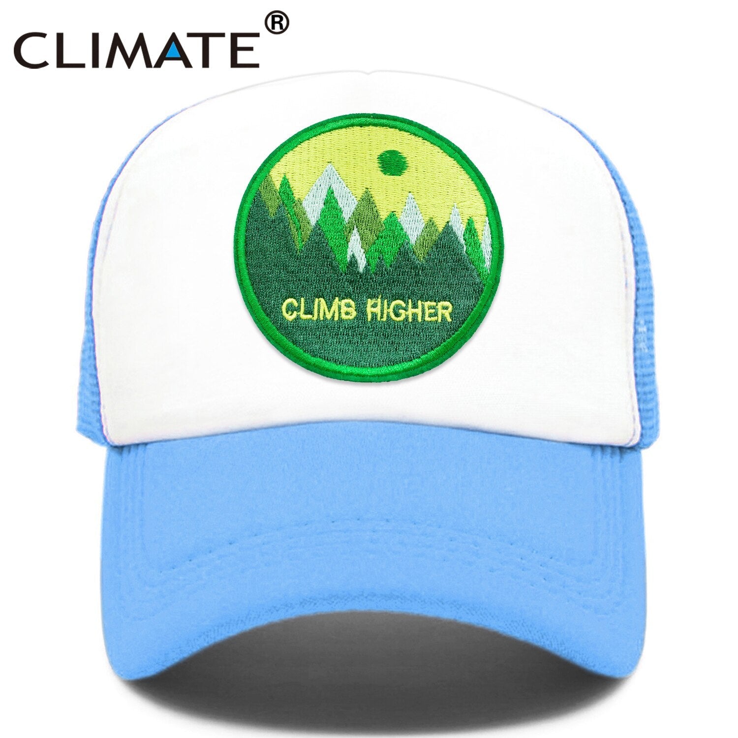 CLIMATE CLIMB HIGH Cap Climber Outdoor Sport Trucker Cap Green Outdoors Forest Hat Cap Cool Summer Mesh Cap for Men Women