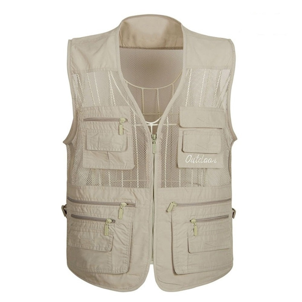 Quick-Drying Mesh Tactical Vest Ultralight Fishing Camping Men Waistcoats Breathable photography travel Vest with Multi Pockets