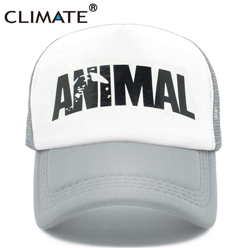 CLIMATE Fitness Fans Cap Cool GYM Trucker Cap Men Cap Fitness Fans Print Mesh Hat Body Building Muscle Sports Caps Hat for Men