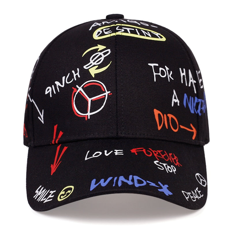 2020 new graffiti printed baseball cap fashion outdoor cotton breathable dad hat adjustable hip hop sports casual caps