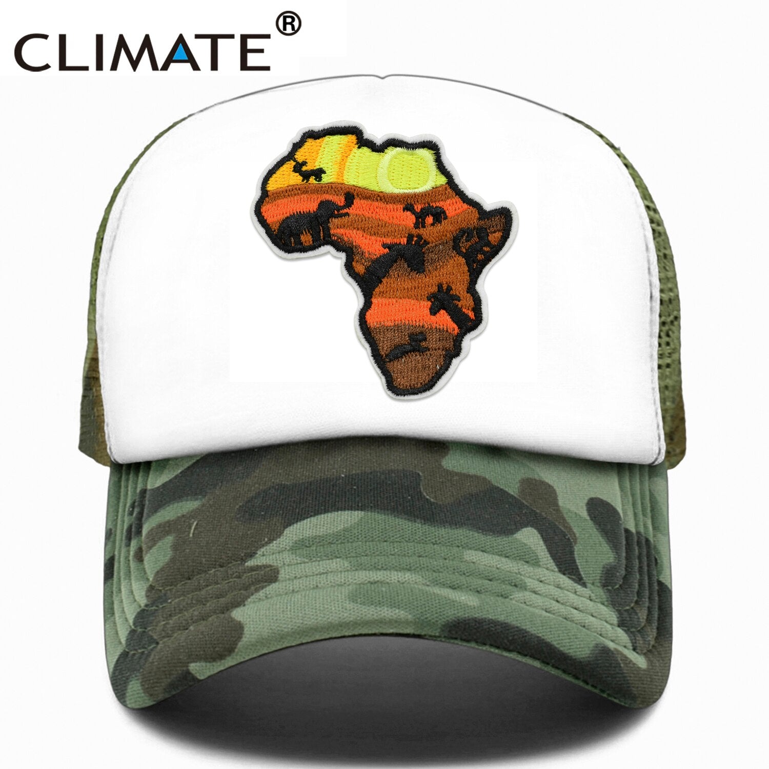 CLIMATE Africa African Trucker Cap Africatrek Africa Map Savanna Trip Tours Cap