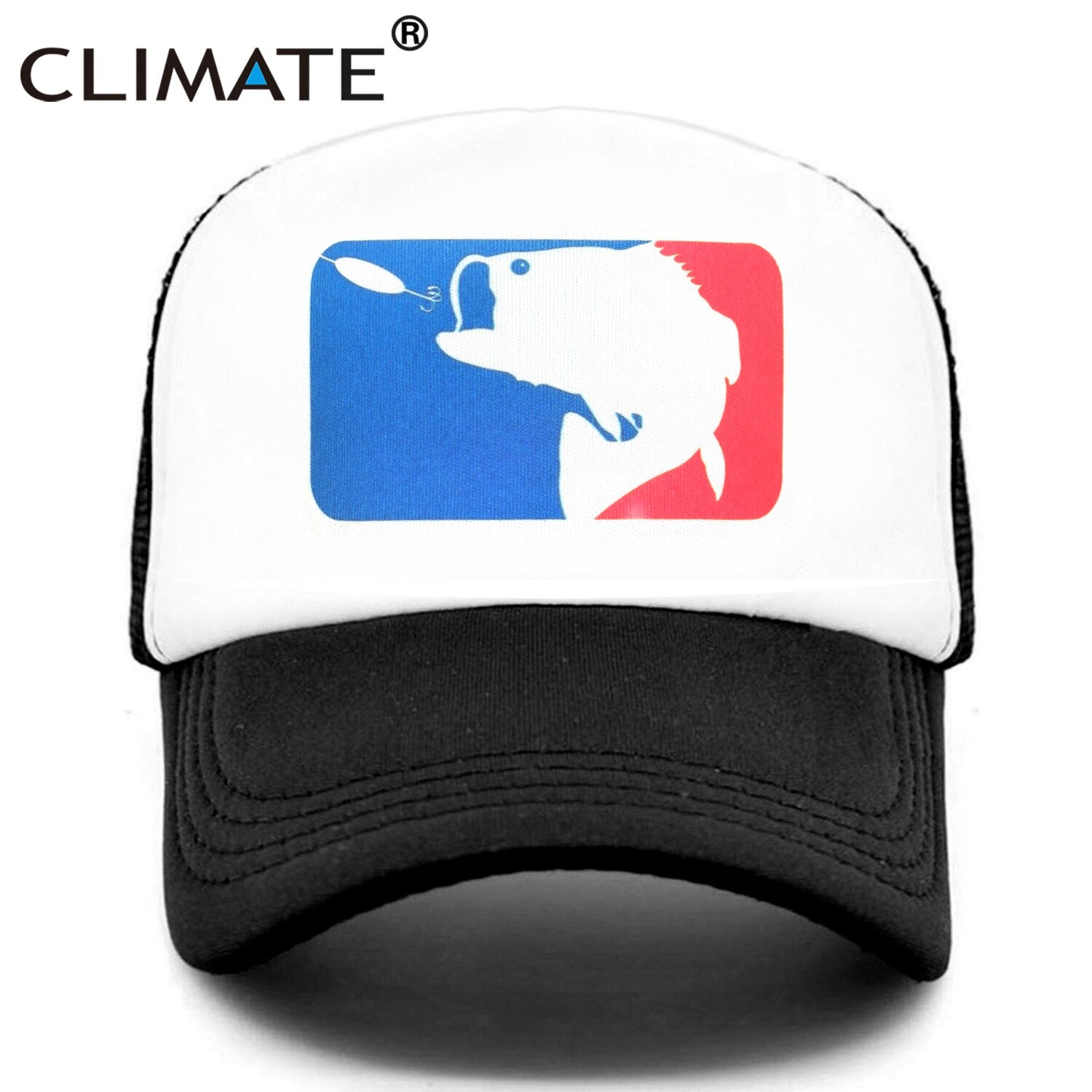 CLIMATE Pike Fish Hunt Trucker Cap Pike Fishing Camouflage Caps for Man Fisher Fishing Baseball Cap Summer Cool Mesh Caps Men