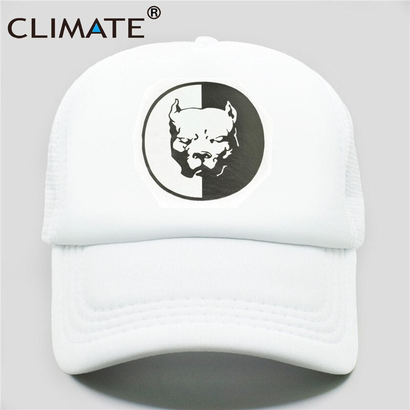 CLIMATE Cool Pitbull Trucker Caps Bully Super Hero Dog Summer Cap Cool Dog Mesh