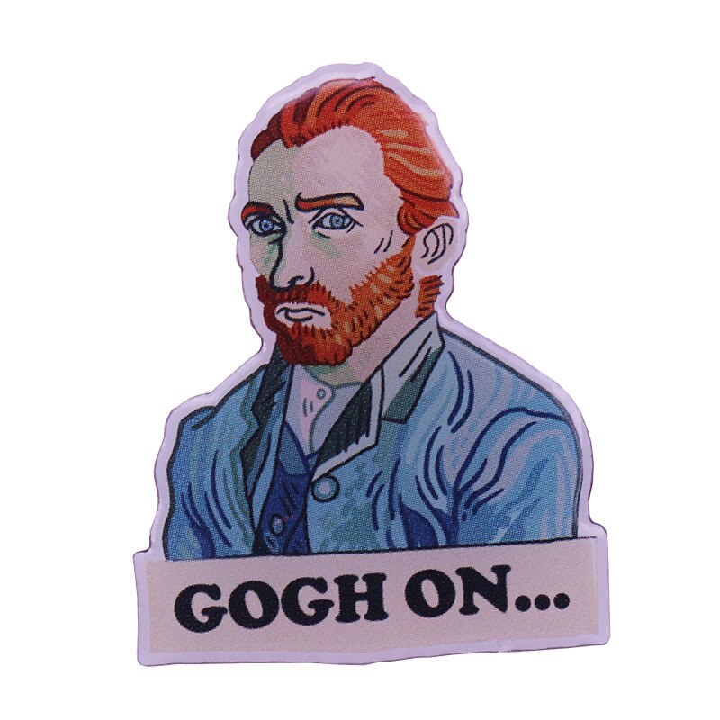 "Continue"-Van Gogh brooch fun pun art badge