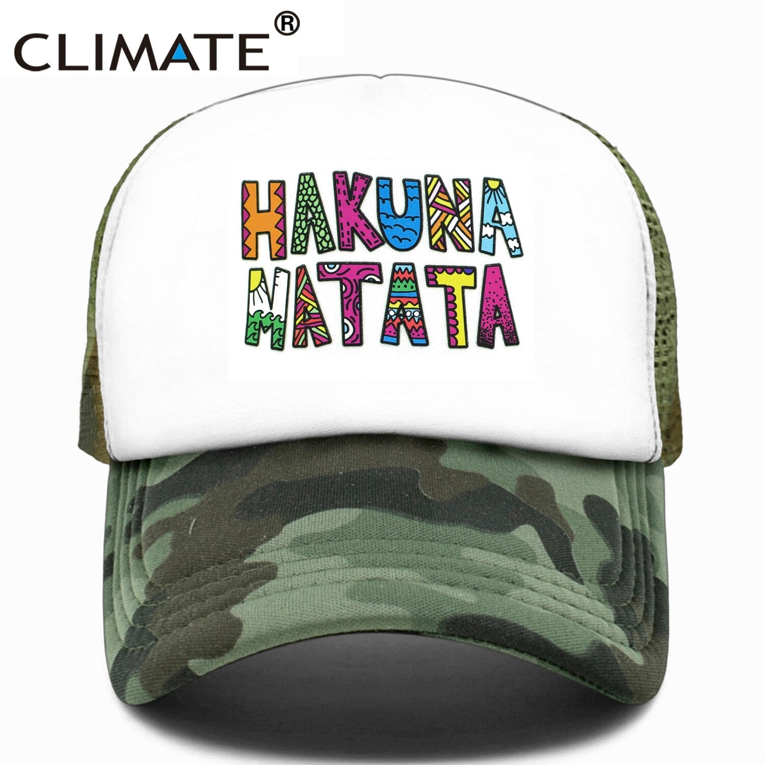 CLIMATE Hakuna Trucker Cap Funny Timon Pumba Hat Men Baseball Cap Cool Summer Mesh Trucker Cap Hat for Adult Kid