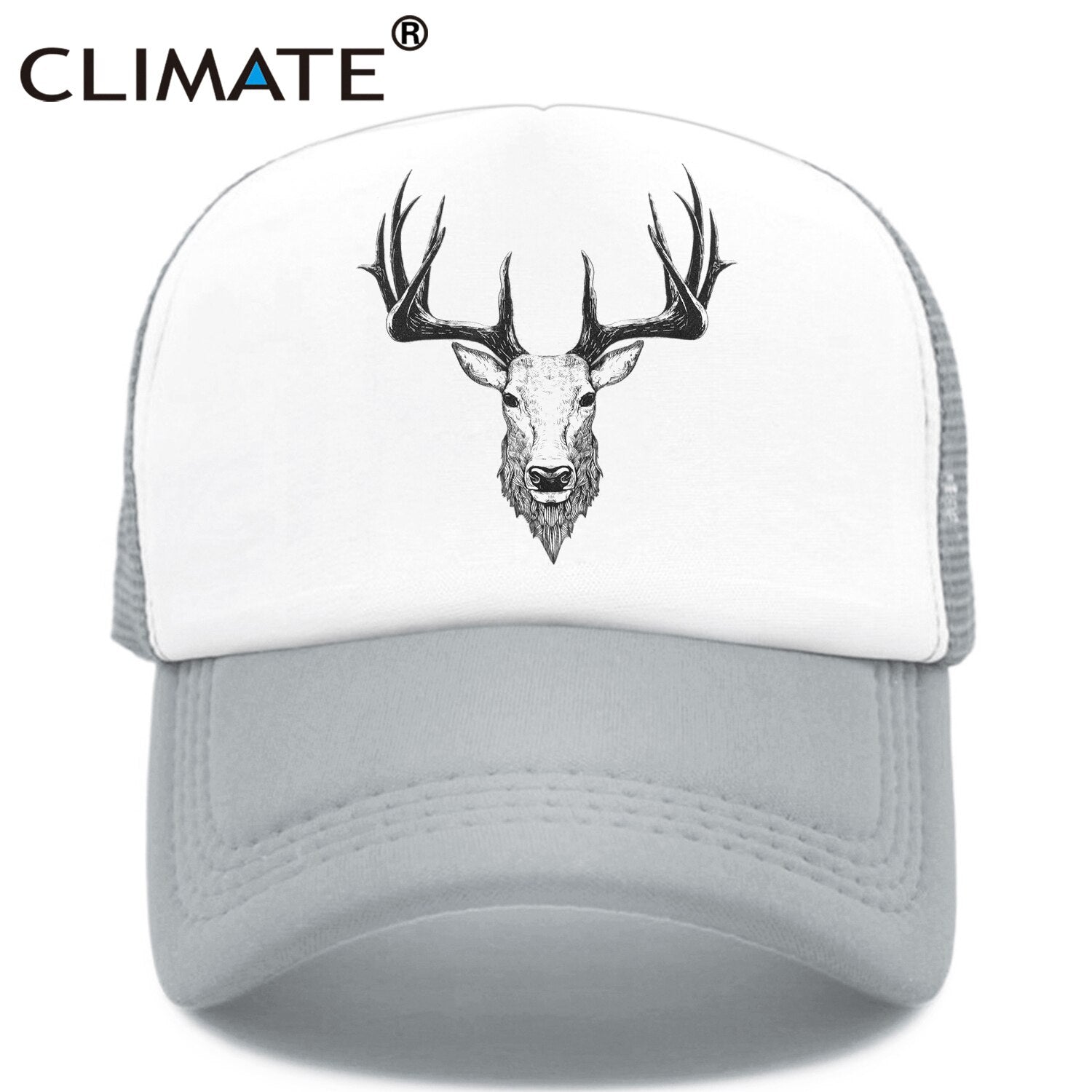 CLIMATE Deer Elk Buck CapMen Deer Cool Trucker Cap Elk Caribou Hunting Hunt Sport Baseball Cap Summer Cool Mesh Cap Men Man