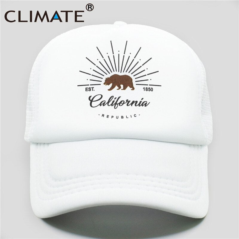 CLIMATE California Trucker Cap Bear California Republic Flag Caps Men Women Hip