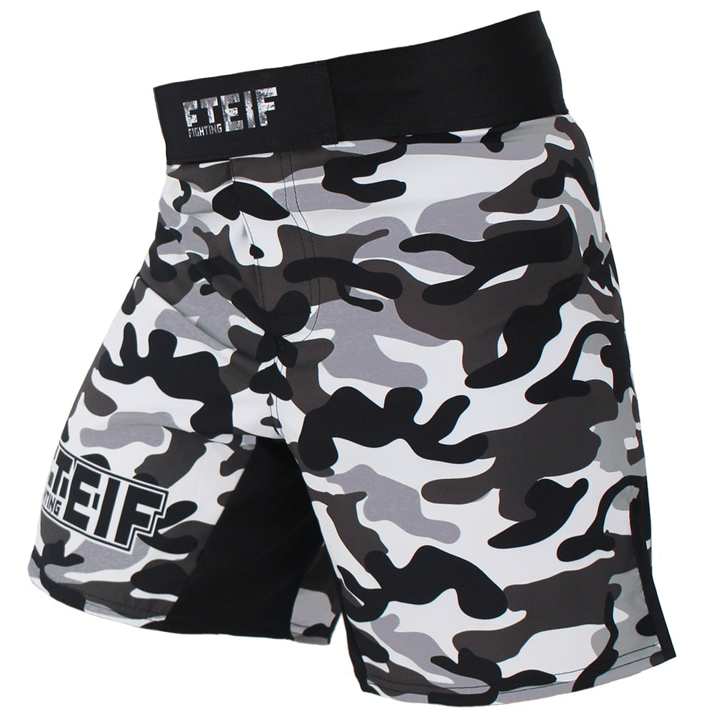 FTEIF MMA Breathable Fierce fighting Camouflage boxing shorts Tiger Muay Thai mma shorts kickboxing sanda short muay thai cheap