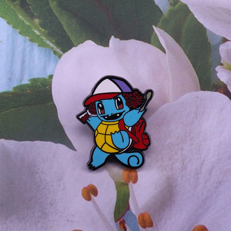 Stranger Things Dustin and Jenny Turtle Mix and Match Brooch Cute Pokemon Badge