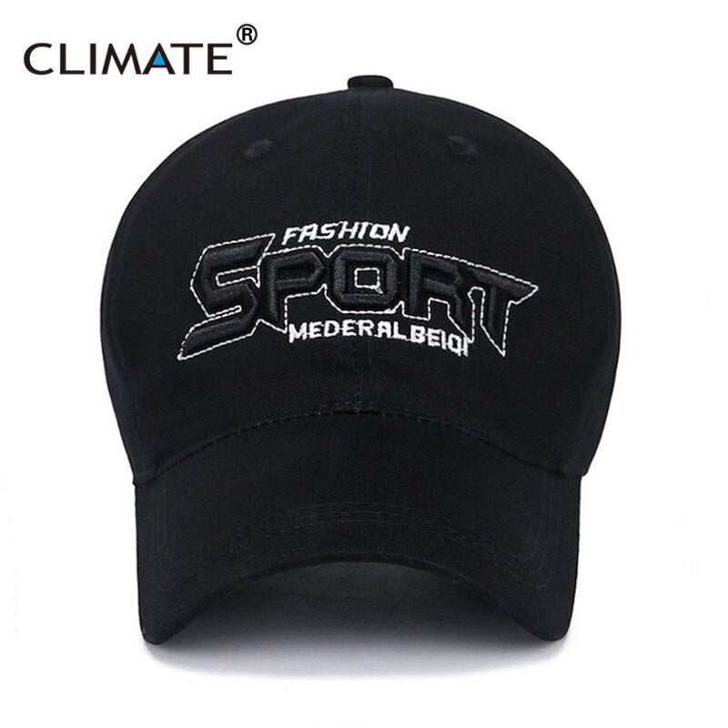 CLIMATE Sport Baseball Cap for Men Men's Cool Cotton Sport Hats Cap Dad Adjustable Black Army Green Cap Cotton Caps