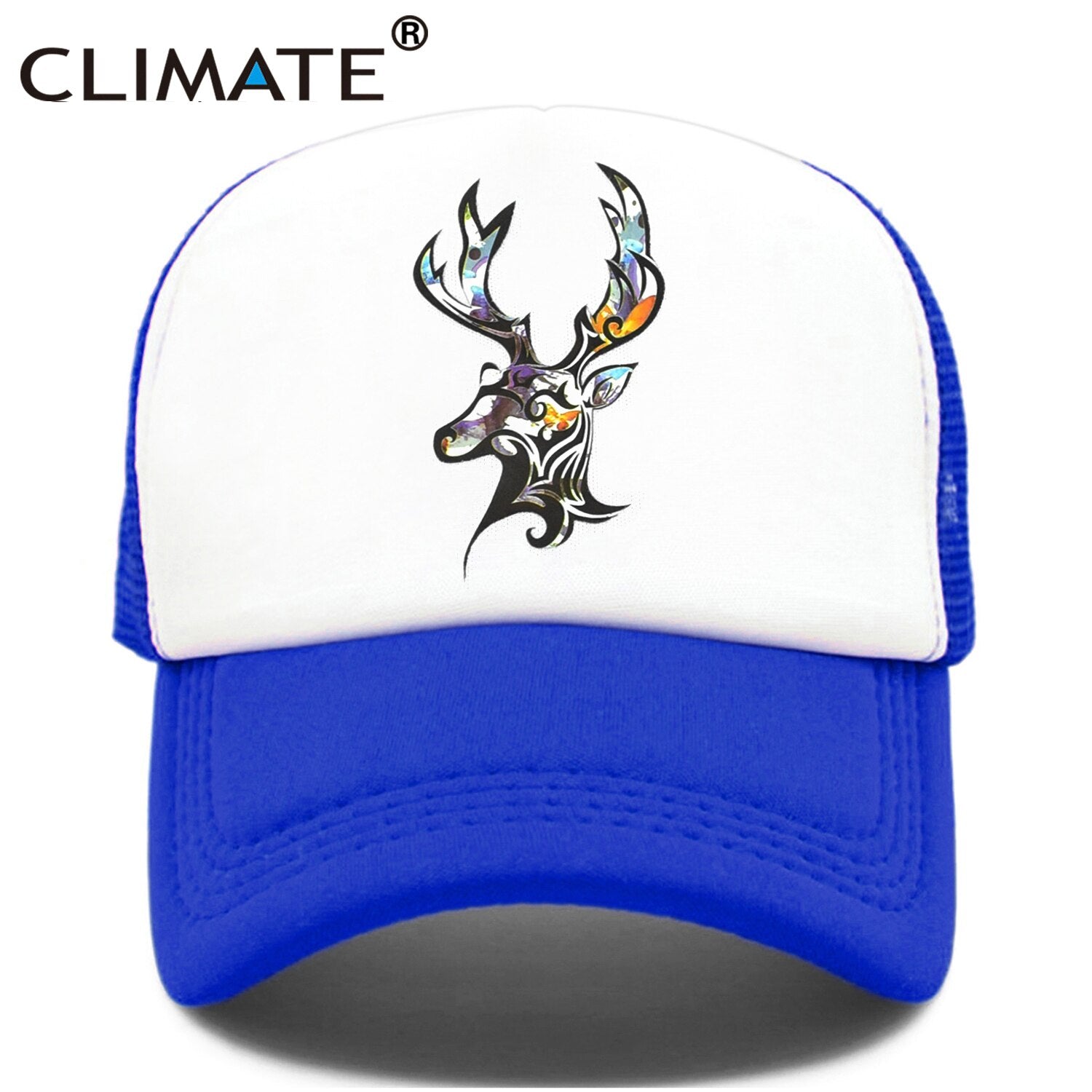 CLIMATE Deer Trucker Cap Men Deer Elk Cool Caps Elk Caribou Hunting Hunt Hip Hop Hat Baseball Cap Summer Cool Mesh Cap Men