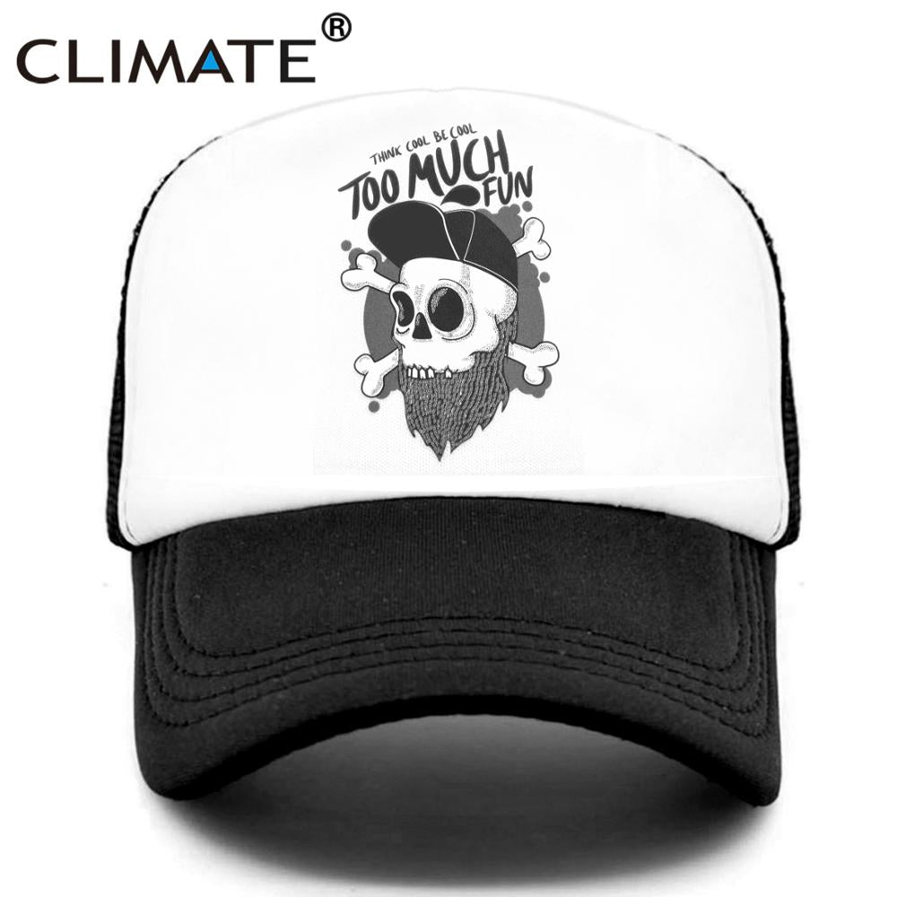 CLIMATE  Hip-hop Trucker Cap Youth Funny Skeleton RUDE Cap Hip Hop Hiphop Street Culture Cap Cool Skulls Summer Mesh Cap