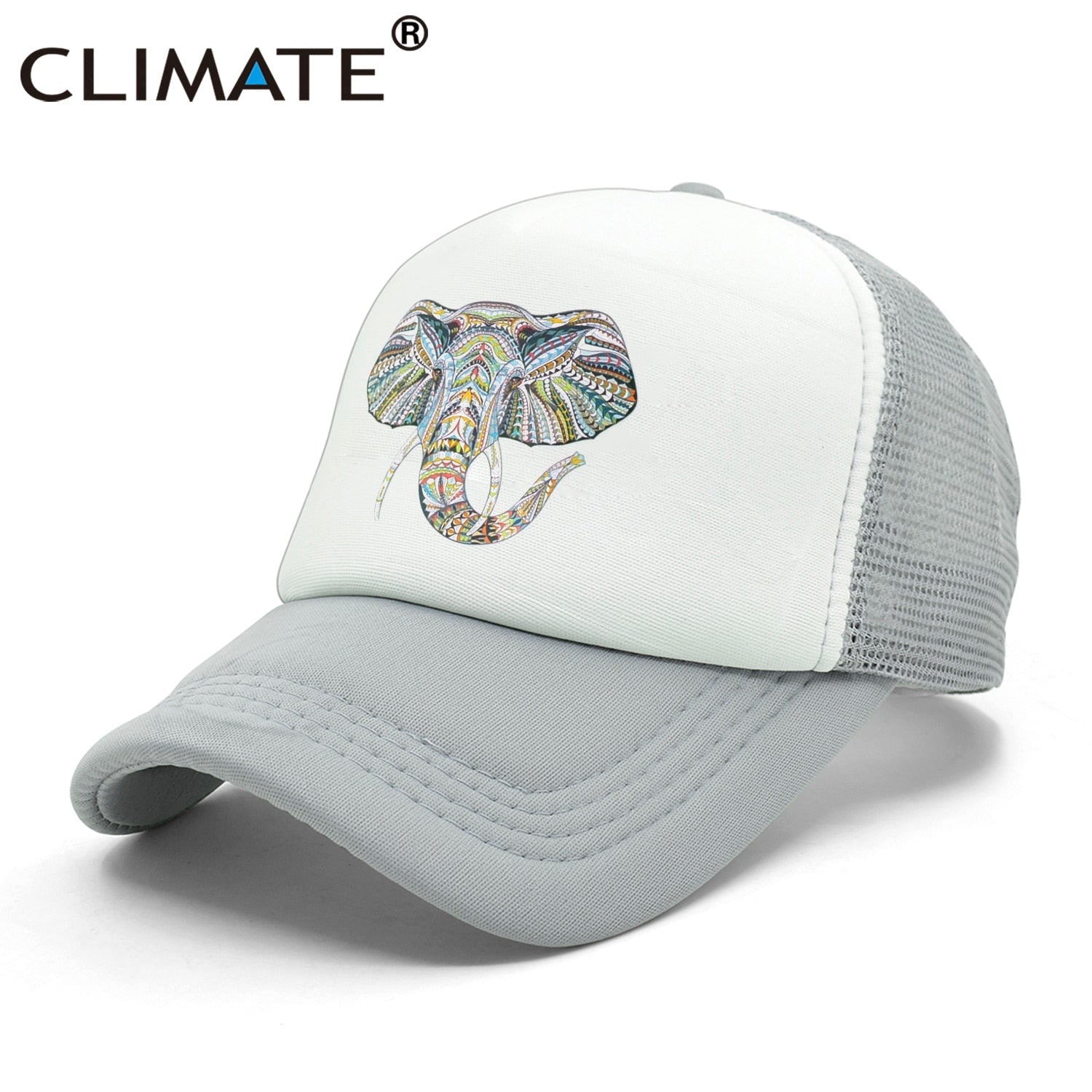 CLIMATE Cool Elephant Trucker Cap King Elephant King Cap Hat African Africa Wildlife Animal Trucker Caps Mesh Cap Hat for Men