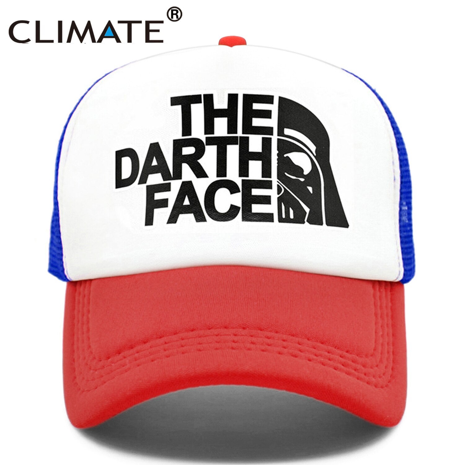 CLIMATE Darth Trucker Cap Star Cap Men Funny Face Hat Baseball Cap Cool Summer Mesh Net Cap Hat for Men