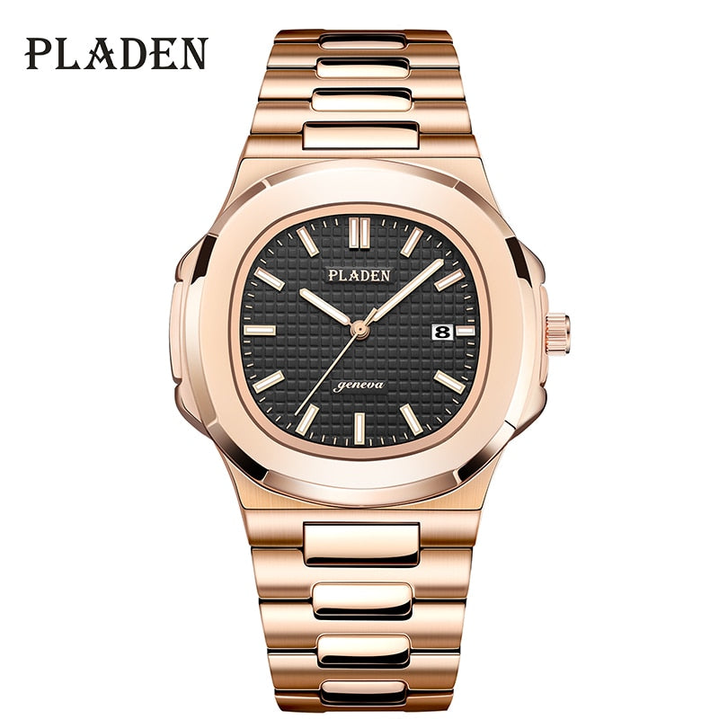 PLADEN Men's Watches Luxury Brand High Quality Steel Strap Clock For Male Fashion Waterproof Designer Diver Watch For Men 2022