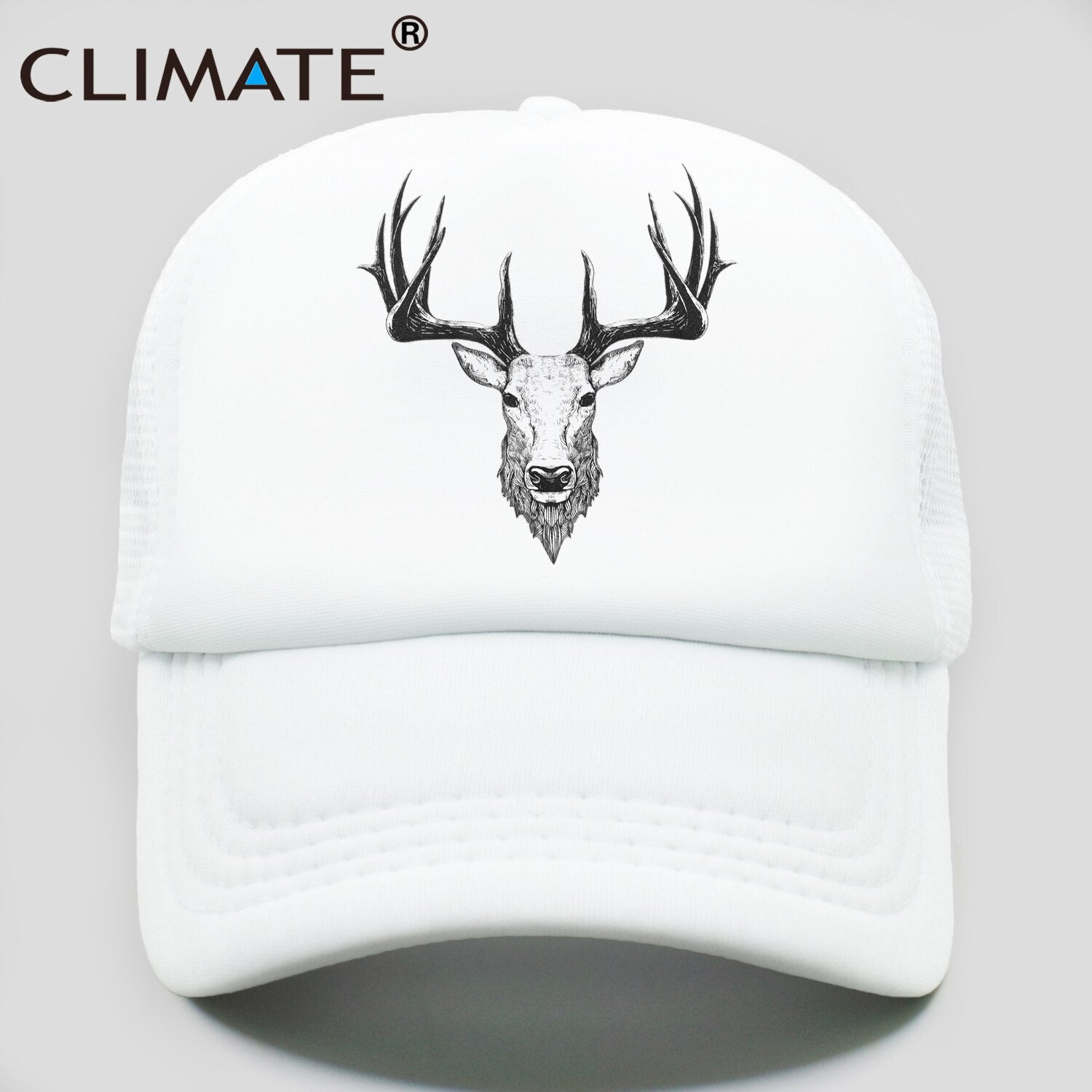 CLIMATE Deer Elk Buck CapMen Deer Cool Trucker Cap Elk Caribou Hunting Hunt Sport Baseball Cap Summer Cool Mesh Cap Men Man