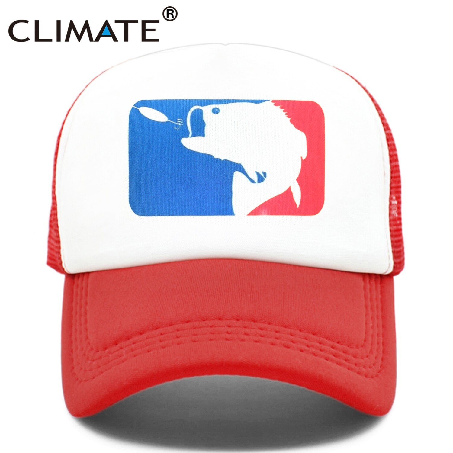 CLIMATE Pike Fish Hunt Trucker Cap Pike Fishing Camouflage Caps for Man Fisher Fishing Baseball Cap Summer Cool Mesh Caps Men