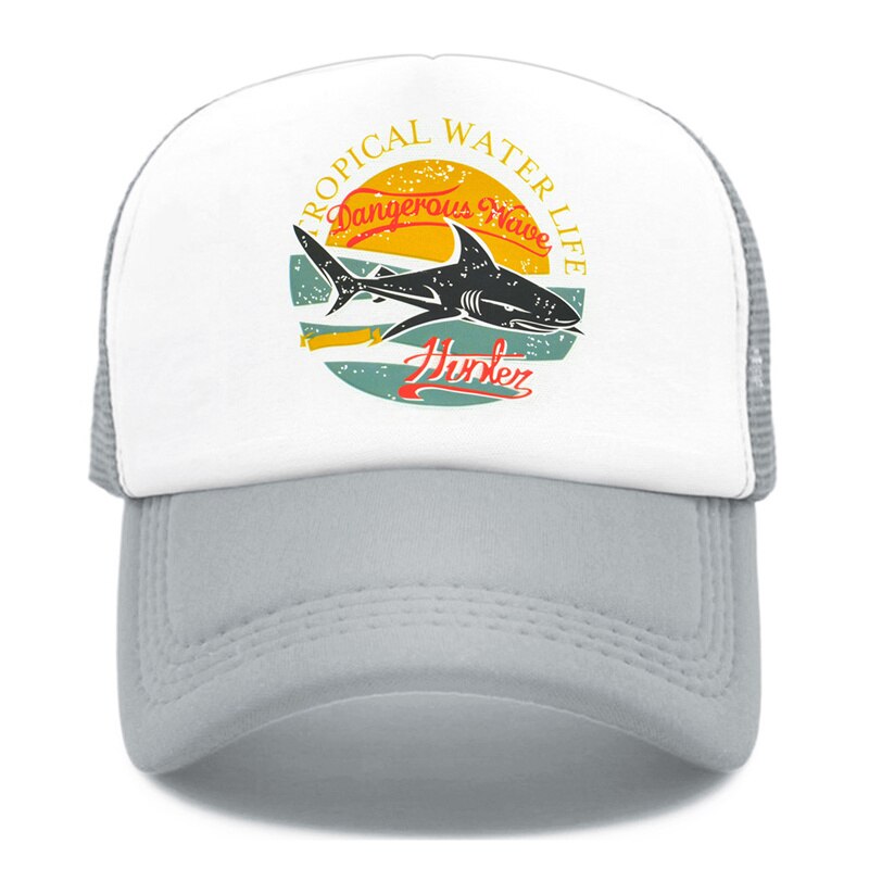 CLIMATE Shark Seaside Trucker Caps Hat Shark Hunt Surfing Men Caps Hip Hop Cool