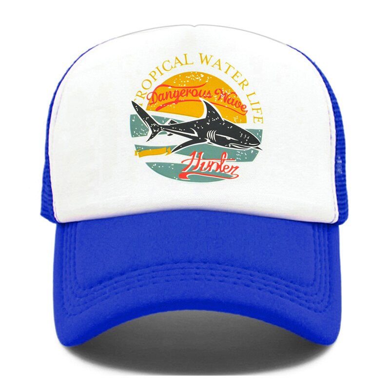 CLIMATE Shark Seaside Trucker Caps Hat Shark Hunt Surfing Men Caps Hip Hop Cool