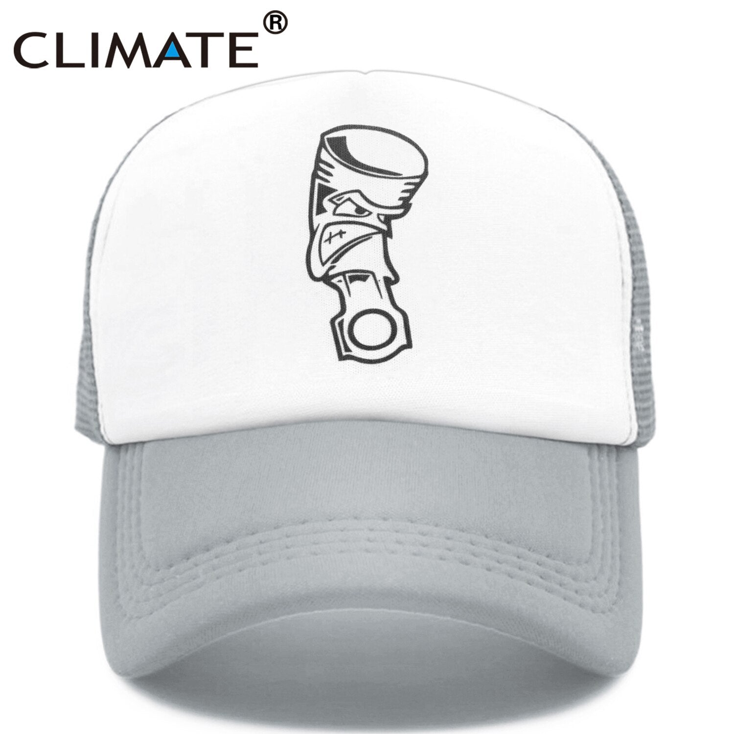 CLIMATE Angry Piston Car Racing Trucker Cap Men Funny Car Fan Mesh Caps Hip Hop