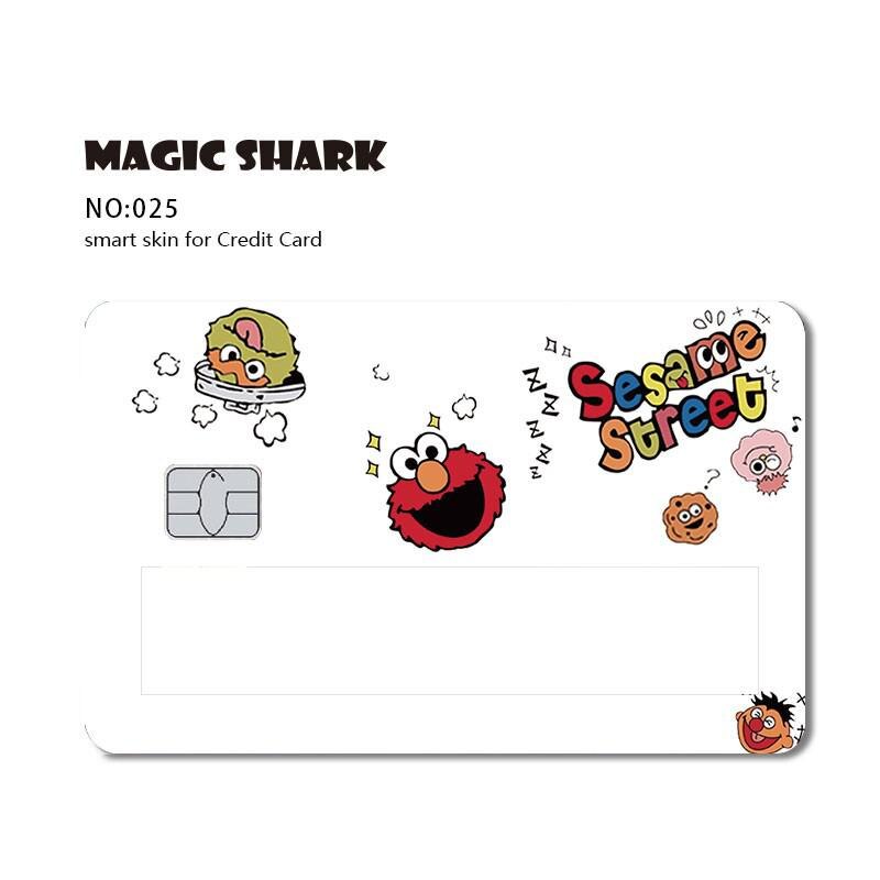 Magic Shark Fashion Wood Print Star Space Joker Money Dollar Window Sticker Case Film Skin for Credit Debit Card Big Small Chip