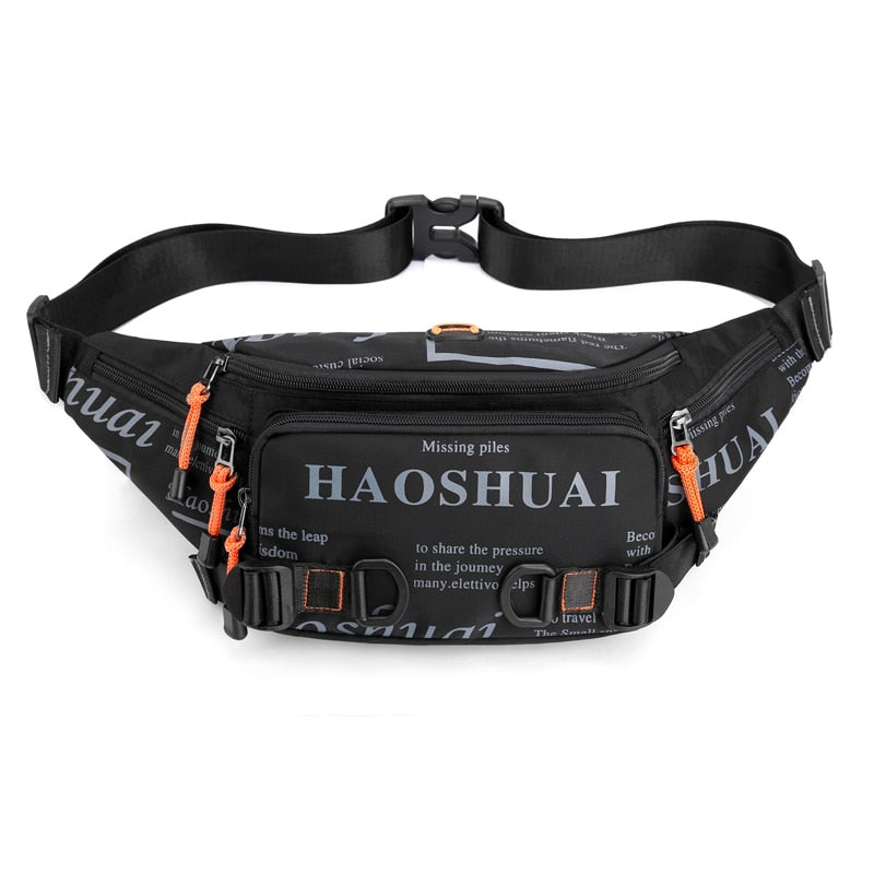 Fashion Letter Waist Bags For Men Casual Nylon Waist Packs Hot Sale Unisex Belt