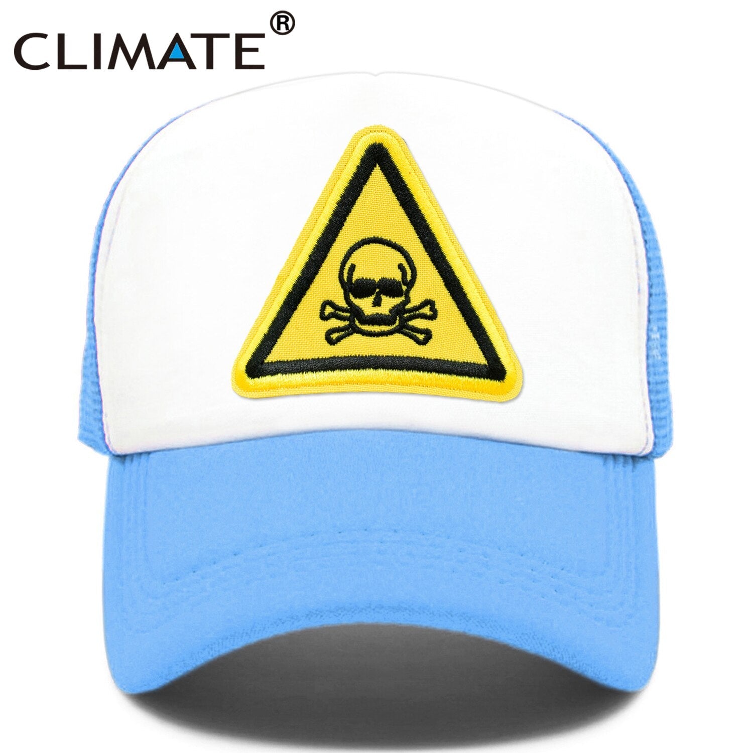 CLIMATE Men Cool Skull Trucker Cap Hiphop Street Style Skeleton Cap Danger Keep