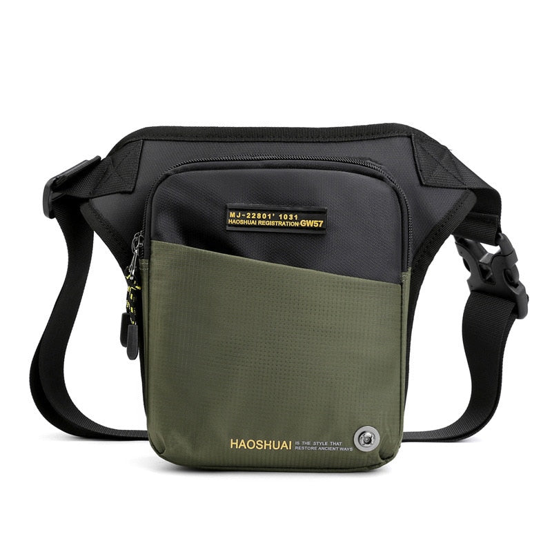 Men Nylon Drop Leg Bag Fanny Pack for Motorcycle Rider Travel Assault Male Messenger Cross Body Waist Pack Hip Belt Thigh Bag