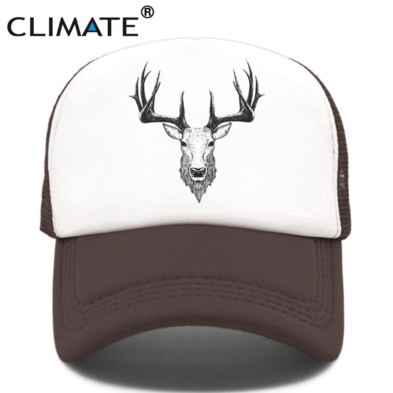 CLIMATE Deer Elk Buck CapMen Deer Cool Trucker Cap Elk Caribou Hunting Hunt Sport Baseball Cap Summer Cool Mesh Cap Men Man