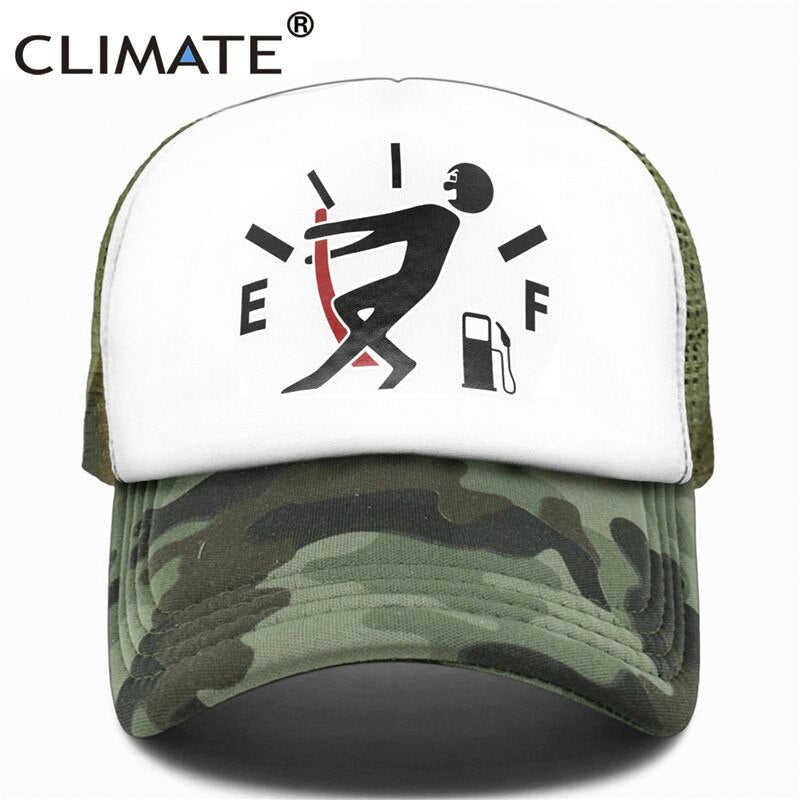 CLIMATE Car Racing Fan Trucker Cap Men Funny Car Caps Oiling Refuel Hip Hop Summer Mesh Hat Driver Car Racing Fans Caps for Men