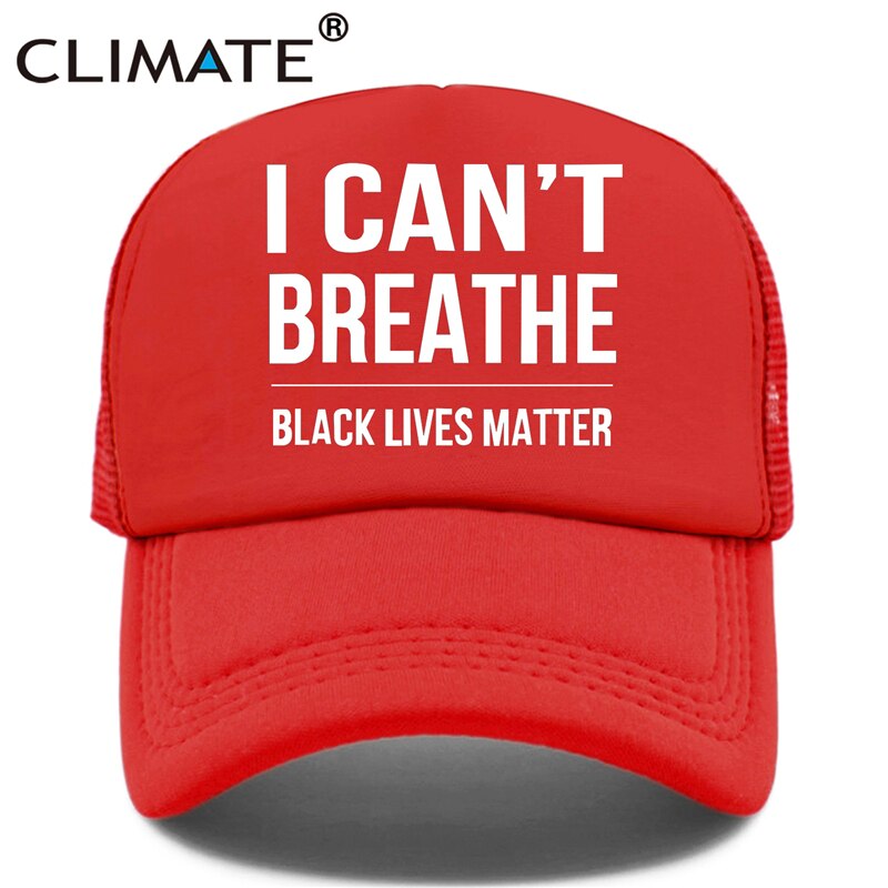 CLIMATE I Cant Breathe Cap Black Lives Matter Antiracism Cap Antiracist Mesh Trucker Cap Hat