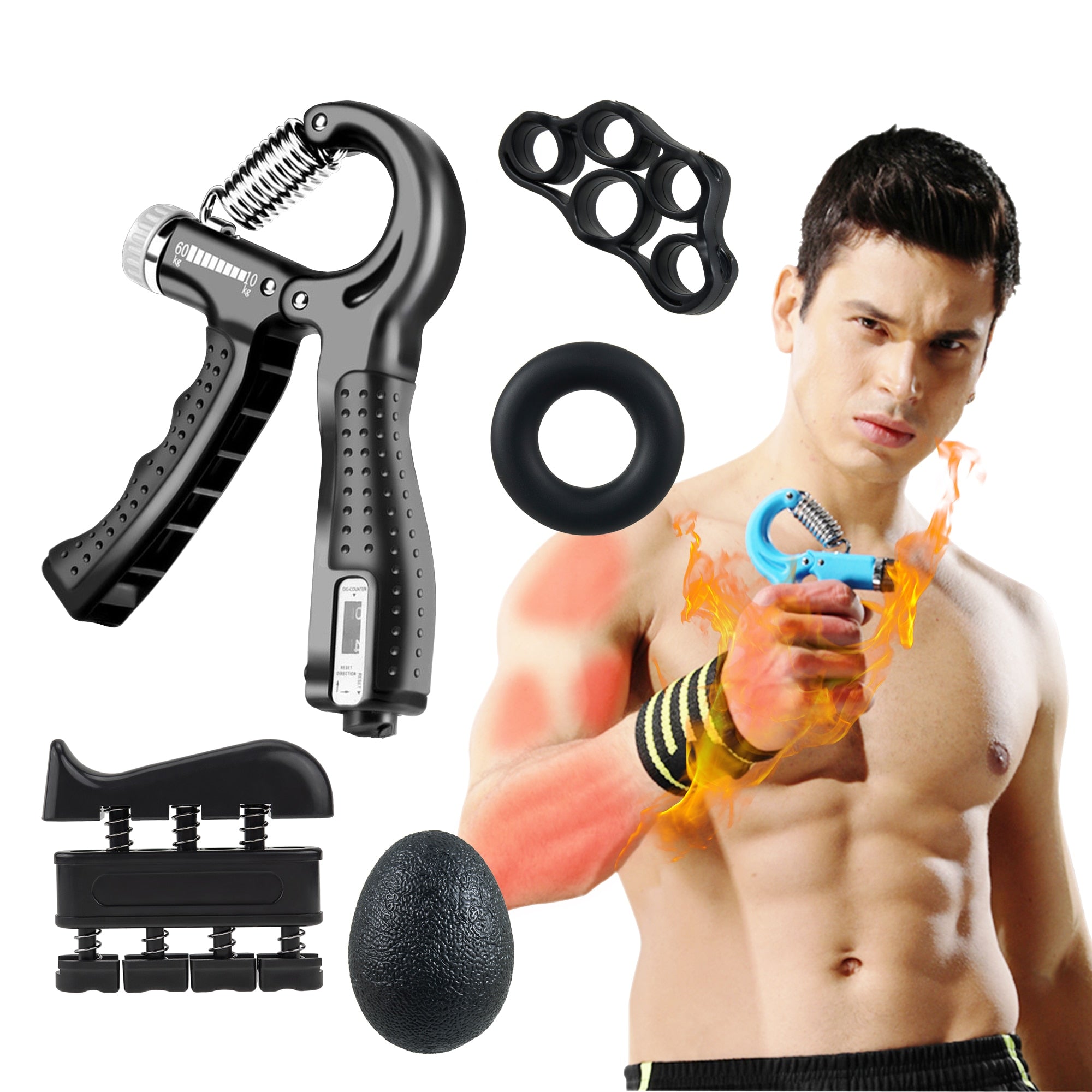 hand grip strength simulator for fingers expander Hand strengthener power ball Workout Adjustable Rehabilitation Stress 5Pcs/Set