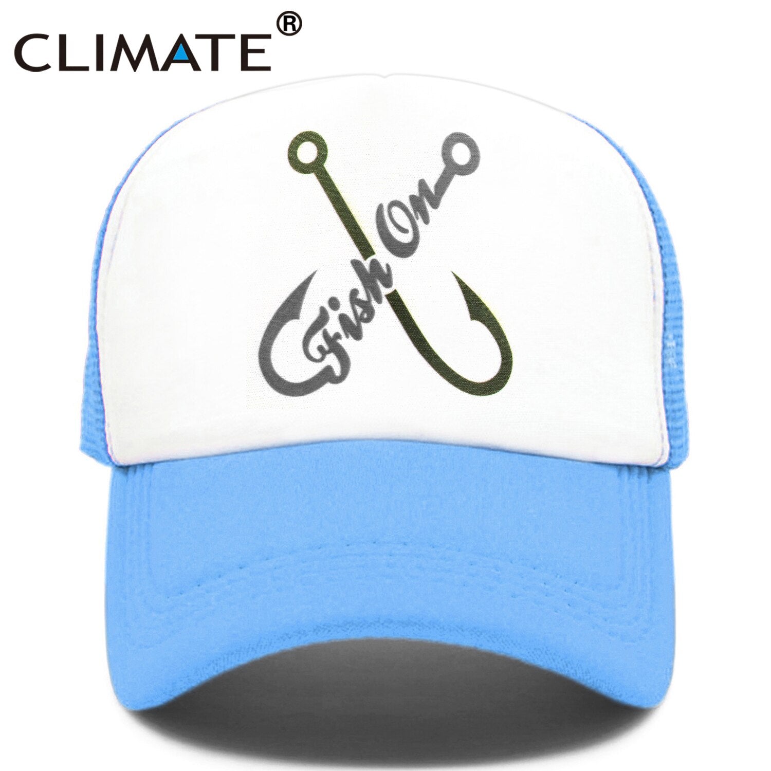 CLIMATE  Fish On Trucker Cap Fishing Fish Hunt Cap for Man Fisher Fishing Hat Baseball Cap Cat Summer Cool Mesh Caps Men