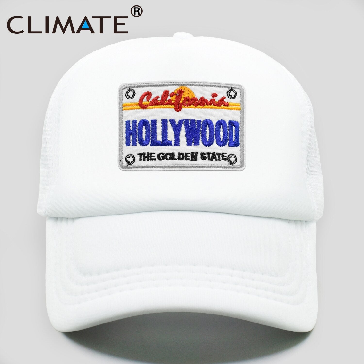 CLIMATE Hollywood California Cap Trip Trucker Cap Hat State of California Cap Hollywood The Golden State Holiday Cool Mesh Cap